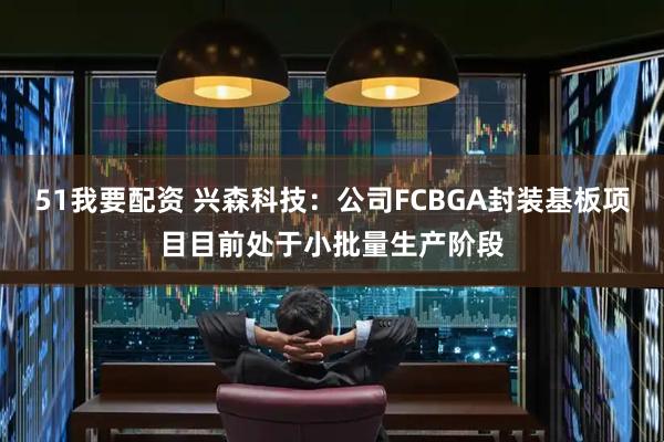 51我要配资 兴森科技：公司FCBGA封装基板项目目前处于小批量生产阶段