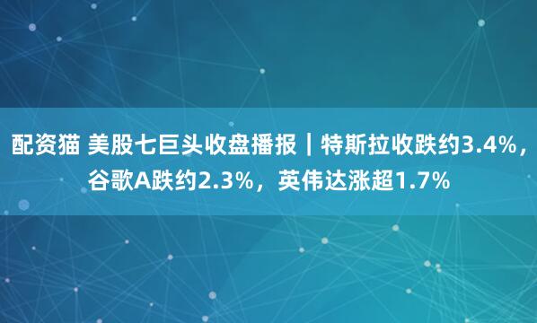 配资猫 美股七巨头收盘播报｜特斯拉收跌约3.4%，谷歌A跌约2.3%，英伟达涨超1.7%