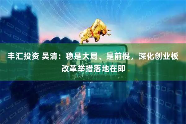 丰汇投资 吴清：稳是大局、是前提，深化创业板改革举措落地在即
